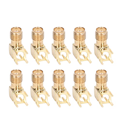 Marhynchus 10 Stück RF-Steckverbinder, HF, Hochfrequenz- SMA 90-Grad-RF-Anschlussfeld, Gebogener 4-poliger SMA-Buchsenstecker, Koaxialadapter Marhynchus 10 Stück RF-Steckverbinder, HF, Hochfrequenz- SMA 90-Grad-RF-Anschlussfeld, Gebogener 4-poliger SMA-Buchsenstecker, Koaxialadapter von Marhynchus