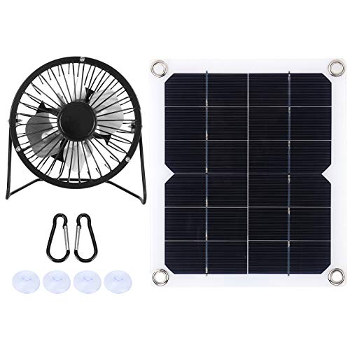 10W Solarpanel mit Lüfter, Schalter und Steckdosen Solarplatten Mini-Solarpanel-betriebener Lüfter, Outdoor-Doppel-USB-Solarpanel und USB-Solarpanel-Lüfter für Heimtier-Hundehütte,Solarplatten von Marhynchus