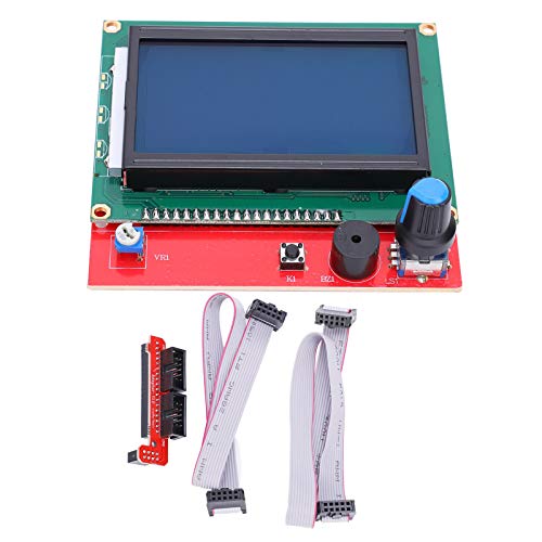 12864 LCD-Steuermodul-Panel, Display-Motherboard, 3D-Drucker-Smart-Display-Modul-Controller mit 2 Stück Leitungen,Intelligentes Steuersystem bezogen von Marhynchus