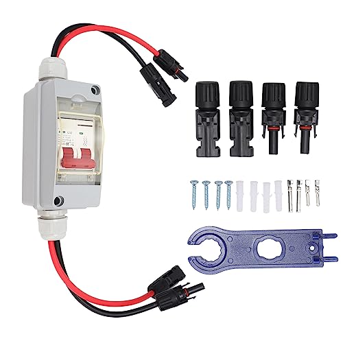 2P Leistungsschalter MCB, Trenn- Lastschalter DC 500V 32A Hauptleistungsschalter Trennschalter mit IP65 Wasserdichtem Verteilerkasten und Benutzerhandbuch (Mit Kabel und PV-Stecker) von Marhynchus