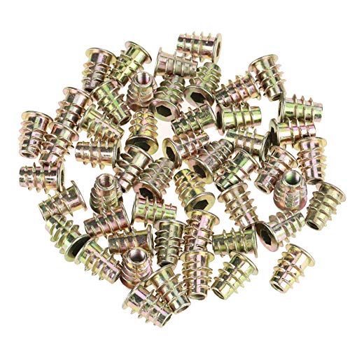 50 Stück M5 * 13mm Zinklegierung Sechskant-Antriebskopf Möbelmuttern mit Gewinde für Holzeinsatz 50 Stück M5 * 13mm Zinklegierung Sechskant-Antriebskopf Möbelmuttern mit Gewinde für Holzeinsatz von Marhynchus