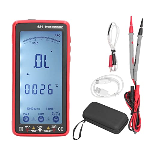 Digitaler Multimeter-Tester, Smart Touch TRMS, Automatische Bereichswahl, 9999 Zählungen, Berührungsloser Betrieb, USB-Aufladung, Multimeter für Nachtarbeit von Marhynchus