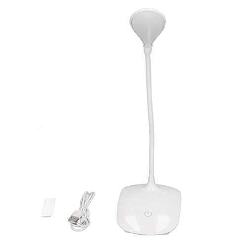 Marhynchus LED-Schreibtischlampe, LED-Leselampe, 3 Beleuchtungsmodi, Touch-Steuerung, USB Wiederaufladbar, 360° Flexibel, Schwanenhalslampe, Weiß, Kunststoff von Marhynchus