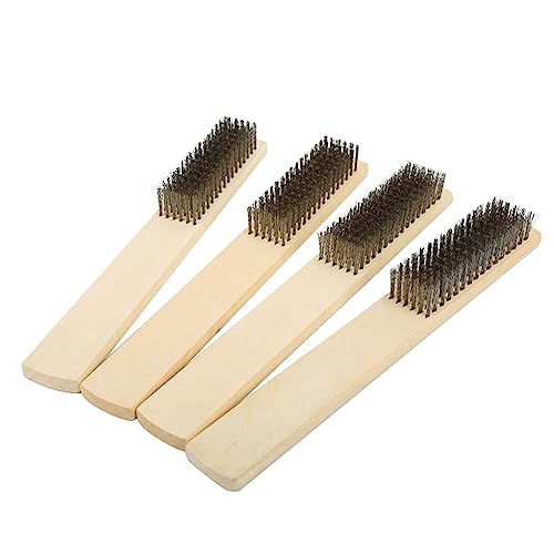 Marhynchus 12 -pcs Holzgriff Edelstahldrahtpinsel Set Ideale Drahtbürsten Zum Reinigen von Rost und die Lackentfernung Leicht zu Halten und Haltbar für Gewinde oder Grills von Marhynchus