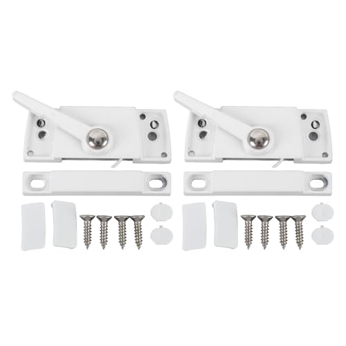Marhynchus 2 Setzen Sie Schiebfenster Schärpe Lock Cam Hook Design Verbesserte Sicherheit Anti -Pry -Stabilkonstruktion mit Zinklegierung Aluminiumlegierung für Zinsenfenster (WHITE) von Marhynchus