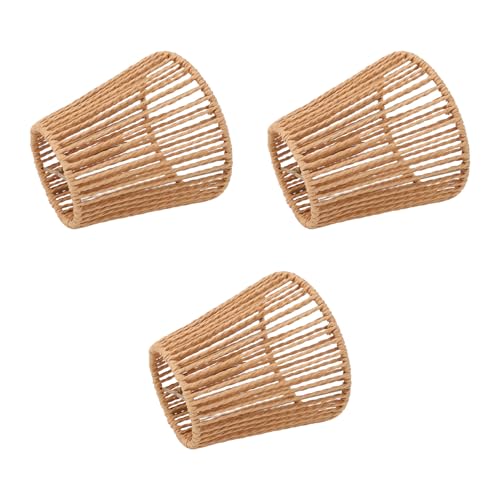 Marhynchus 3pcs Rattan Lampe Schatten Kronleuchter Schatten Kleine Boho -Schatten Ersatz für Stehlampen Pendelleuchter Leichter Kronleuchter Wandleuchte Leuchten Leuchten Kerzenbirnen von Marhynchus