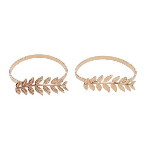 Marhynchus 4pack Vorhang Tiebacks Vorhang Holdbacks Drapery Binde Rücken Gold Geschnitztes Design Snap Keine Bohrer Aluminiumlegierung Elastizierbar für Wohnzimmer Schlafzimmer Badezimmer (Blatt) von Marhynchus