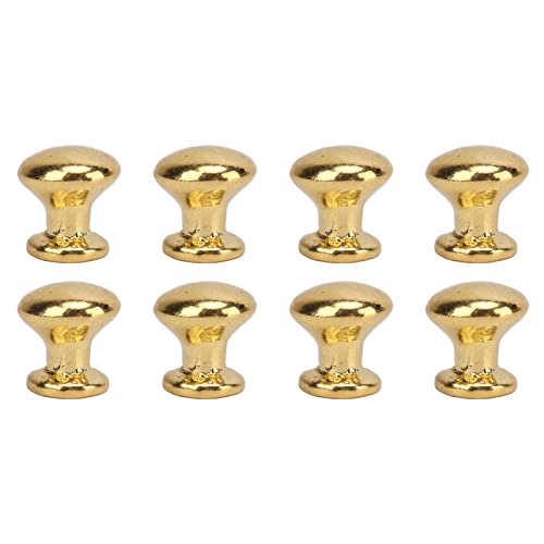 Marhynchus 8 Stück Mini-Rundkopfknöpfe, Griffe, Ziehgriffe, Vintage-Antik-Bronze, Puppenhaus-Hardware mit Schrauben Im Maßstab 1:12 für Schmuckschatullen, Schubladen, Schränke (GOLD) von Marhynchus