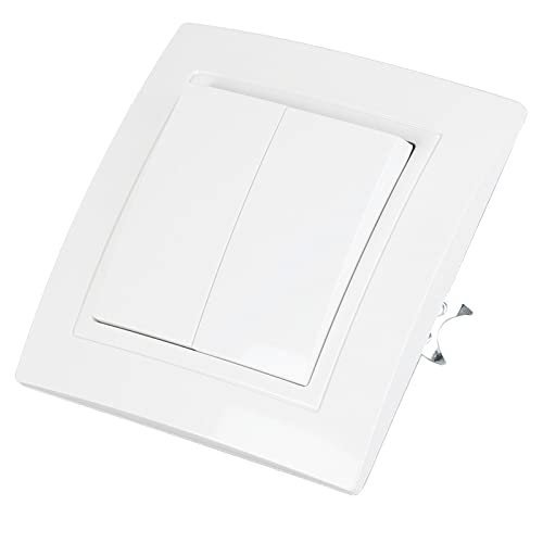 Marhynchus 8pcs Wandleuchte Schaltplatte 2 Gang 1 Way 10A 250 V Eingebettete Installation mit Abnehmbarer Frontplatte für Home Office Hotel von Marhynchus