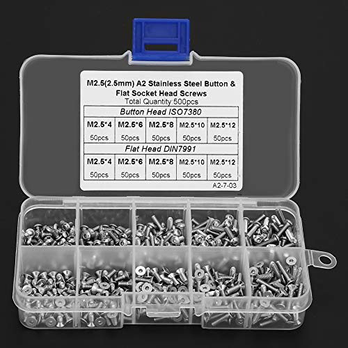 Marhynchus Ausgezeichnete Schraubenset der Hexagonalen Steckdose mit Multi -Saten 500pcs M2.5 * 4*M2.5 * 6*.*8*.*10*.*12 Zur Verbesserung des Hauses, Edelstahlmaterial, Edelstahlmaterial Marhynchus Ausgezeichnete Schraubenset der Hexagonalen Steckdose mit Multi -Saten 500pcs M2.5 * 4*M2.5 * 6*.*8*.*10*.*12 Zur Verbesserung des Hauses, Edelstahlmaterial, Edelstahlmaterial von Marhynchus