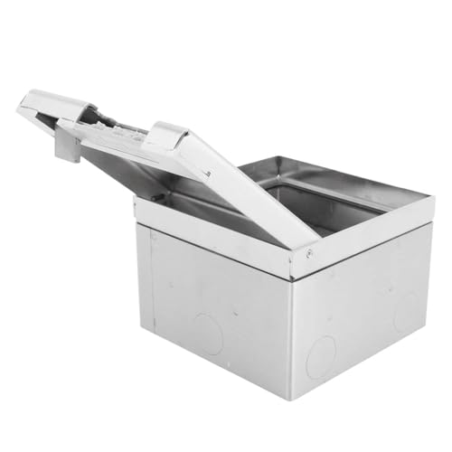 Marhynchus Bodendocket Box Eingebrauchtes Floor -Auslassbox 16A 4000W 2 Steckdose Edelstahl PC Flammschutzmittel Wasserdicht mit Hochdichte Siegel für Home Hotel Office School Mall Mall von Marhynchus
