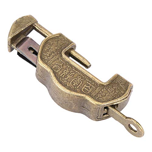 Marhynchus Chinesische Vintage -Vorhängeschloss Antique Retro Style Lock - Festes und Langlebiges Zinklegierungsmaterial Charmante Kupferfarbe, für Schmuckschatzer Schrank und Mini Schränke (S für von Marhynchus