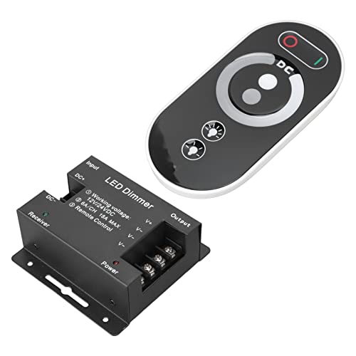 Marhynchus DC 12V 24V Kabelloser LED-Dimmer, Beleuchtungszubehör Lichtfarbenregler mit Fernbedienung, RF Touch LED-Lichtsteuerung Dimming Controller für LED-Streifen von Marhynchus