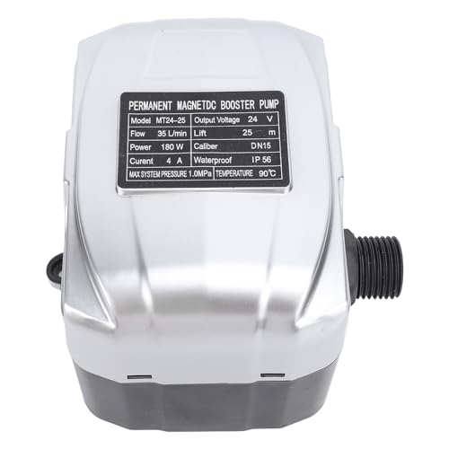 Marhynchus DC24V Permanent Magnet DC Booster Pumpe 180 W 35 L/min Membran Wasserdruckpumpe mit Vollem Kupfermotor Automatischer Startstopp für Hausküche Garten Sonnensystem von Marhynchus