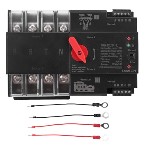 Marhynchus Dual Power Transfer Switch, 4p 100a 50/60Hz Automatische Schaltgenerator Umschaltschalter Flammhemmung 35 -mm -DIN -Schienenhalterung für die Home Mall Factory Marhynchus Dual Power Transfer Switch, 4p 100a 50/60Hz Automatische Schaltgenerator Umschaltschalter Flammhemmung 35 -mm -DIN -Schienenhalterung für die Home Mall Factory von Marhynchus