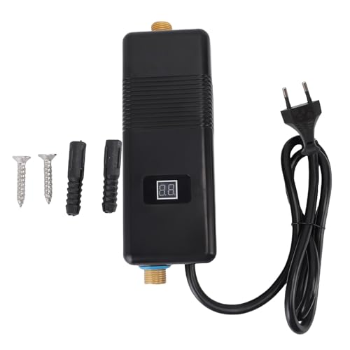 Marhynchus Elektrischer Tankterwasserkocher auf Bedarf Heißer Warmwasserbereiter Mini Tankless Warmwasserbereiter 3000W mit Digitalem Display für Küchenbad RV Camping (EU -Stecker 220 V) von Marhynchus