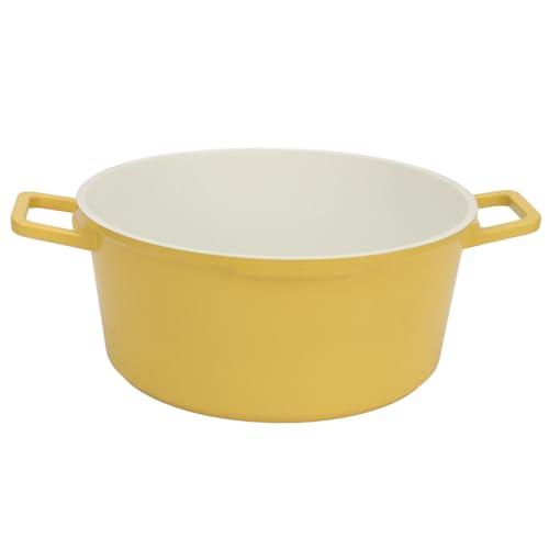 Marhynchus Email Coated Eintopftopf Große Kapazität Vielseitiger Auflaufkapopf Zum Kochen von Suppe und Milch/Keramik -Aluminiumlegierung (YELLOW) von Marhynchus