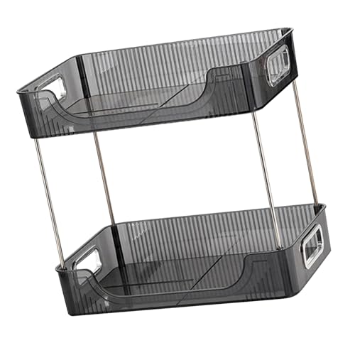 Marhynchus Exquisites 2 -Tier -Desktop -Organisatorregal für Modische Heimdekoration, Haustier -Eisenmaterial (Grey) von Marhynchus