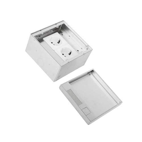 Marhynchus Floor Outlet Box, 16A 4000W 2 Steckdose Edelstahl -PC Flammes Gegen eine Vertiefte Steckdose für Home Hotel School Office Mall von Marhynchus