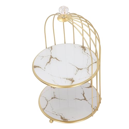 Marhynchus Haltbarer Vogelkäfig -Doppelboard -Badezimmerorganisator, Solide Konstruktion, Design für Platzsparende Ersparnis, für das Projekt Badezimmer/Schminktisch (Weißes Basis -Goldmuster) von Marhynchus