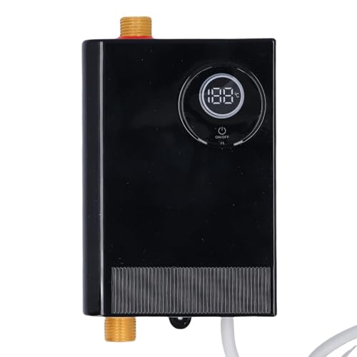 Marhynchus Kleiner Warmwasserbereiter Touchscreen IPX4 -Bewertung Messing Einlassauslass Kompaktes Warmwasserbereiter für Küchenbad Apartment RV Warmwasserbereiter mit Vertikaler (EU -Stecker 220 V) von Marhynchus