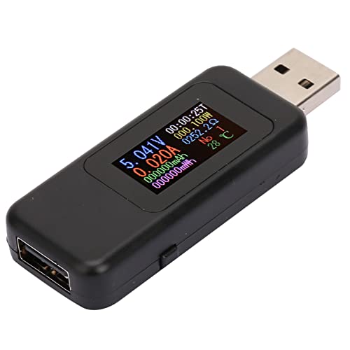 Marhynchus LCD -USB -Testerdetektor für Spannung und Aktuelle Messung, Intelligenter Speicher, Speicherung von Daten für Erweiterte Benutzer (BLACK) von Marhynchus