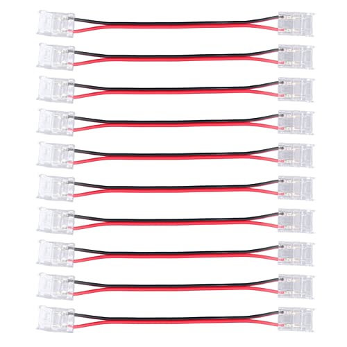 Marhynchus LED -Strip -Licht Anschluss 10mm 2Pin Anschluss Einfach für Partyfabrik, 10 Stcs Cob Strip Zum Streifenverlängerungsanschluss Wiederverwenden von Marhynchus
