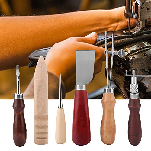 Marhynchus Leder Handwerk Set, 6 STÜCKE Leder Handwerk Werkzeuge Leder Cutter Messer DIY Lederhandwerk Groover Tool Kit Set für Jede Lederarbeit von Marhynchus