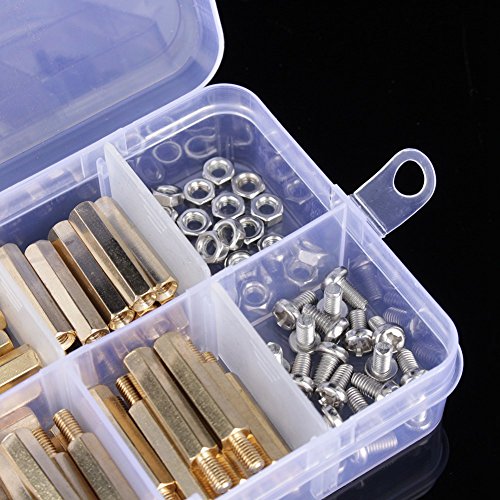 Marhynchus M3 Standoff -Spacer -Sortiment Kit, 120pcs mit Vielfalt von Größen, Messing und Edelstahl, für die Montage von PCB Board von Marhynchus