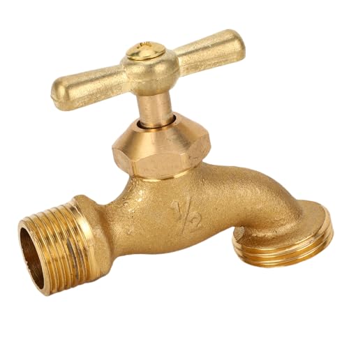 Marhynchus Messingbewässerungsschlauch Bibb 1/2in X 3/4in MHT -Anschluss Hochleistungs -Außenwasserventil mit Zinkgriff für Gartenschlauch Kupfer -verzinkte Röhrchen von Marhynchus