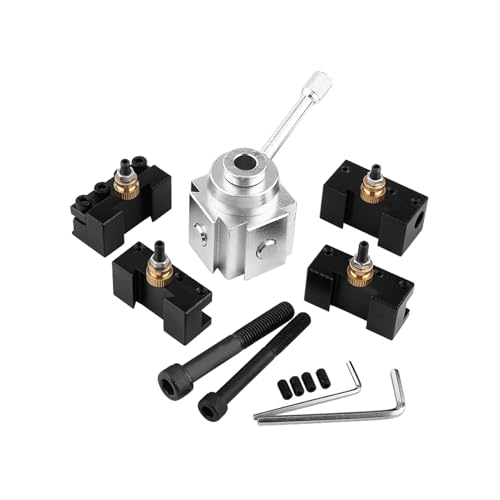 Marhynchus Mini Drehwerkzeug Post Schnellwechsel Werkzeughalter -Halter -Set Aluminiumlegierung Lathe Tool Posthalter -Kit mit 4 Cutterhalter für Mini -Latten, die mit der Aussicht Bohren von Marhynchus