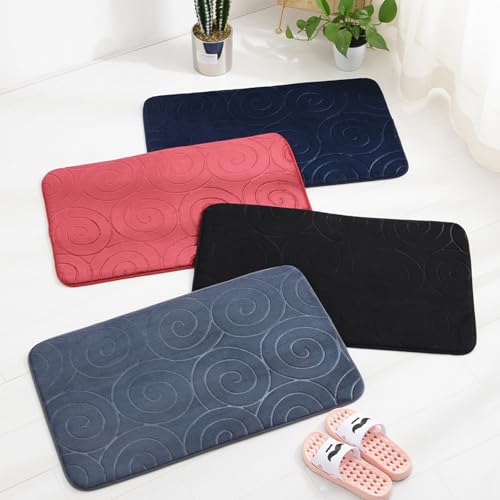 Marhynchus Premium Polyesterfaser Badezimmer Matte Set Absorption Teppiche für Toilettenbad Matte Set (Navy blau) von Marhynchus