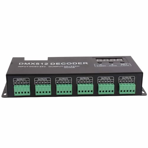 RGBW DMX512-Dimmertreiber, 24-Kanal-DMX-Decoder RGBW DMX512-Dimmtreiber-LED-Controller für Bühnenbar DC5V-24V, Studio-Aufnahmegeräte RGBW DMX512-Dimmertreiber, 24-Kanal-DMX-Decoder RGBW DMX512-Dimmtreiber-LED-Controller für Bühnenbar DC5V-24V, Studio-Aufnahmegeräte von Marhynchus