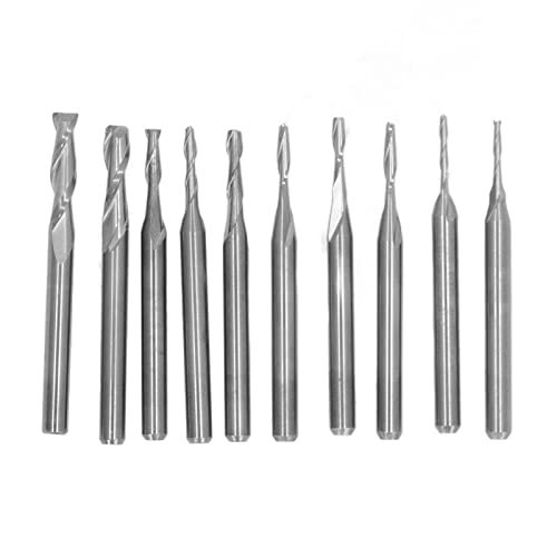 Marhynchus Schaftfräser-Set,Fräswerkzeug Fräser Fräswerkzeug Fräser Bits HSS-Flachkopf-CNC-Zylinderschaftfräser für Holz 1,0 Mm Bis 3,175 Mm von Marhynchus