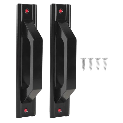 Marhynchus Schiebetürgriff Aluminiumlegierung Punschloser Minimalistischer Moderner Schrank Tür Ziehgriff für Scheunenschrankschublade mit Kleber oder Schraubinstallation (BLACK) von Marhynchus