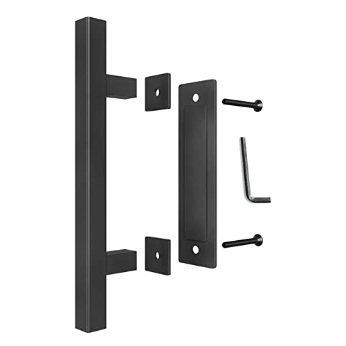 Marhynchus Schiebetürgriff Push Pullgriff Doppelseitig 4,8 Mm Dicker Kohlenstoffstahl mit Geteiltem Baugruppendesign (Quadratischer Griff) von Marhynchus
