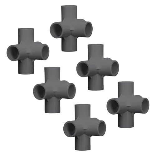 Marhynchus Vielseitiger 5 -Wege -Rohranschluss PVC Ellbogenanpassung für Möbel Gewächshaus Zelt Packung von 10 (BLACK) von Marhynchus