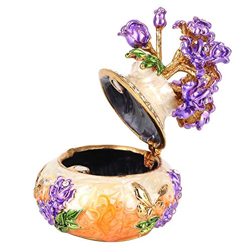 Metall emaillierte Malerei Vase Form Schmuck Veranstalter Trinket Box handgefertigte Legierung Vintage Art Craft Dekoration(orange) von Marhynchus