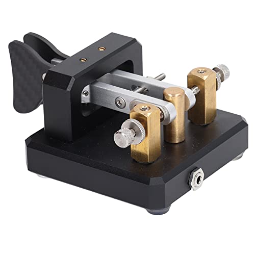 Morsecode-Schlüssel Doppelpaddel-Morsecode-Schlüssel Edelstahl Automatisches Morse-Radio-Experiment (Schwarz) von Marhynchus