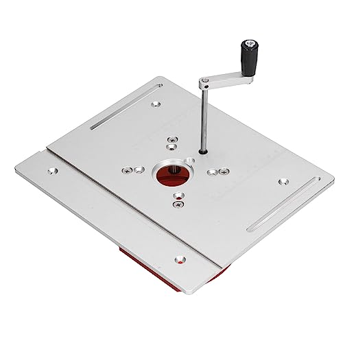 Router Lift Kit Manuelles Heben Router Lift System Kit Router Table Saw Insert Grundplatte für Routerplatten und Liftsysteme (Silber) von Marhynchus