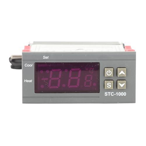 STC-1000 Digitaler Allzweck-Temperaturregler, Kühl- und Heizthermostat mit NTC-Sensor für Homebrewing Brew Fermenter Kühlschrank Inkubator Gewächshaus(12V),Thermostat von Marhynchus