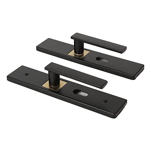 Schlafzimmer-Silent-Lock-Set, Schwarzer Türgriff aus Aluminiumlegierung für Haushalts-Innenraumtoilette (Schwarzes Gold) von Marhynchus