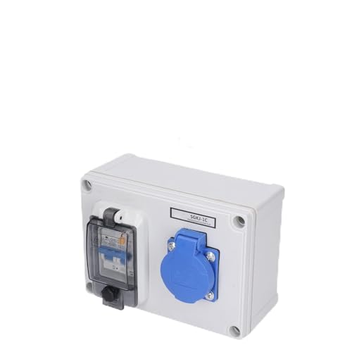 Steckdosenkasten, Widerstandsfähiges ABS-Gehäuse, Selbstschließender Klappdeckel, 230 V 40 A 1P+N RCD, IP54 10–16 A mit Schrauben für Parks, Gärten, Garagen und Toiletten Steckdosenkasten, Widerstandsfähiges ABS-Gehäuse, Selbstschließender Klappdeckel, 230 V 40 A 1P+N RCD, IP54 10–16 A mit Schrauben für Parks, Gärten, Garagen und Toiletten von Marhynchus