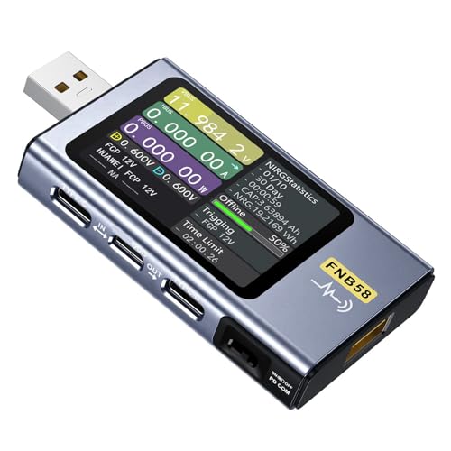 USB-Spannungsstrommessgerät mit LCD-Display, Hochpräziser Tester für Schnelle Ladedatenaufzeichnung von Marhynchus