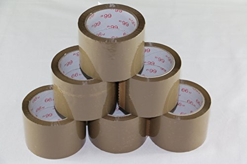 Mari-Medienverpackungen 48 Rollen Klebeband braun leise 75 mm x 66 m PP Acrylat 28 mµ Folie Packband Low noise gute Klebekraft 0,02 Euro/m von Mari-Medienverpackungen