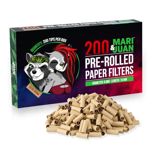 Mari & Juan 200 vorgedrehte Filter | 6mm Durchmesser, ungebleichtes Pflanzenfaserpapier | Braune Papierfilter, Umweltfreundliche Filter tips | Filterspitzen Box I pre rolled tips Mari & Juan 200 vorgedrehte Filter | 6mm Durchmesser, ungebleichtes Pflanzenfaserpapier | Braune Papierfilter, Umweltfreundliche Filter tips | Filterspitzen Box I pre rolled tips von Mari & Juan