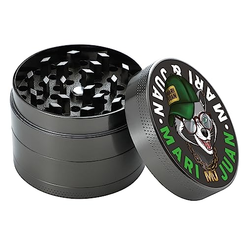 Mari & Juan Grinder I 4-teilig I ø 4,8 cm aus hochwertigem Zink I Graue Kräutermühle zum Mahlen von Kräuter, Gewürze, Kaffee, Herb and Spices I Crusher inkl. Pollenschieber Mari & Juan Grinder I 4-teilig I ø 4,8 cm aus hochwertigem Zink I Graue Kräutermühle zum Mahlen von Kräuter, Gewürze, Kaffee, Herb and Spices I Crusher inkl. Pollenschieber von Mari & Juan