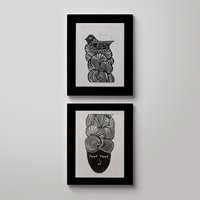 Haar Linolschnitt Kunst von MariKertesz