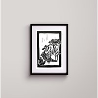 Vögel Linolschnitt Kunst von MariKertesz