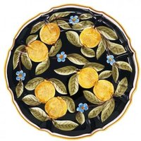 Wandteller „Gubbio" Positano Schwarz von MariMaiolicheDeruta